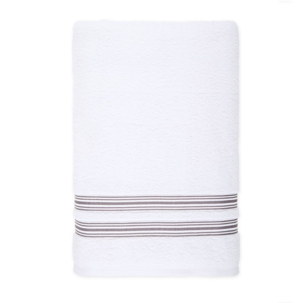 2 DAPPER GRAY STRIPE Nestwell 100% Hygro Cotton 34x68" BATH Sheets (new towels) - Picture 4 of 4